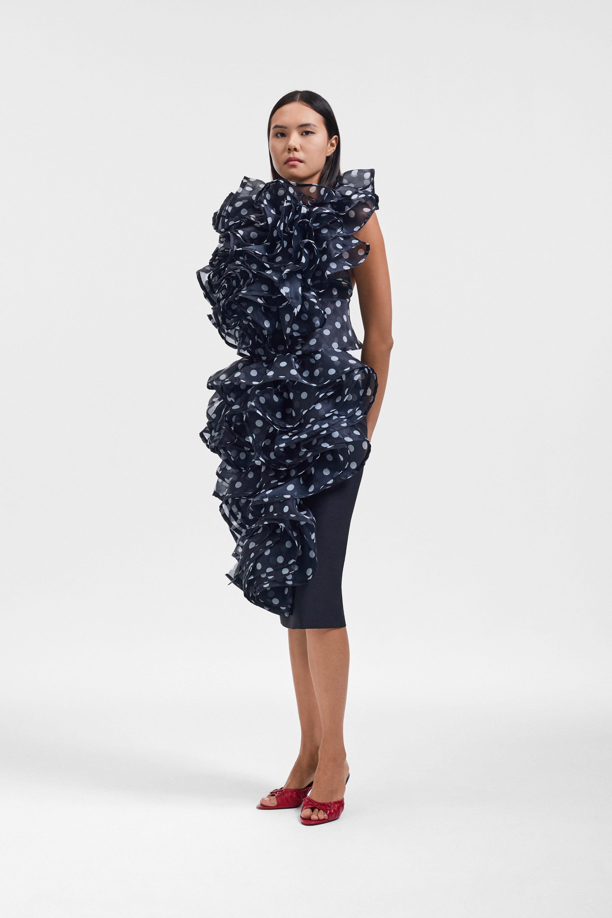 VOLANT JABOT ORGANZA TOP