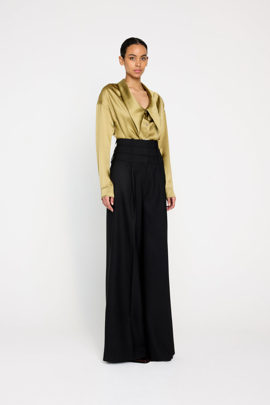 MULTI-LAYERED DENIM TROUSERS