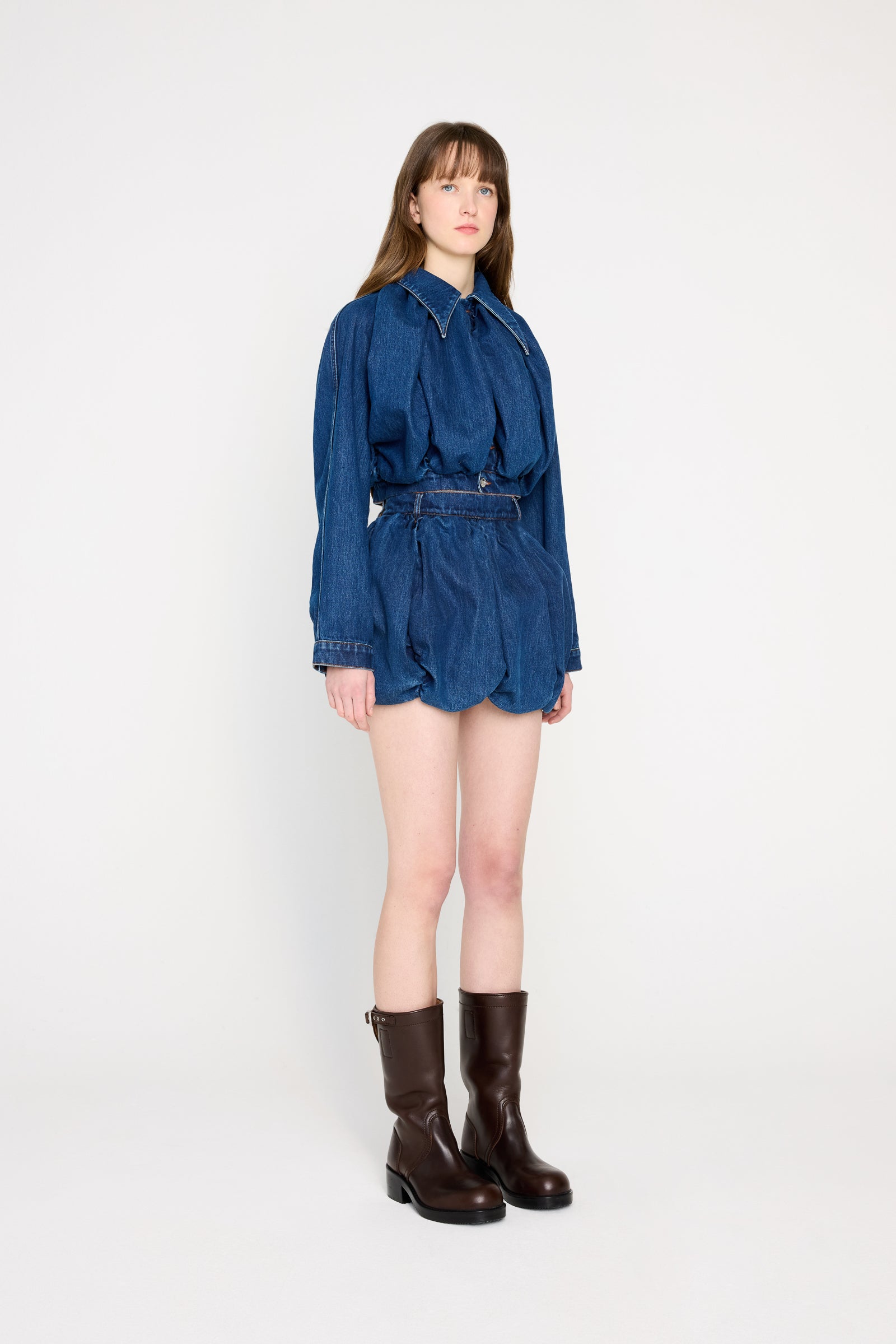 PUMPKIN DENIM SKIRT