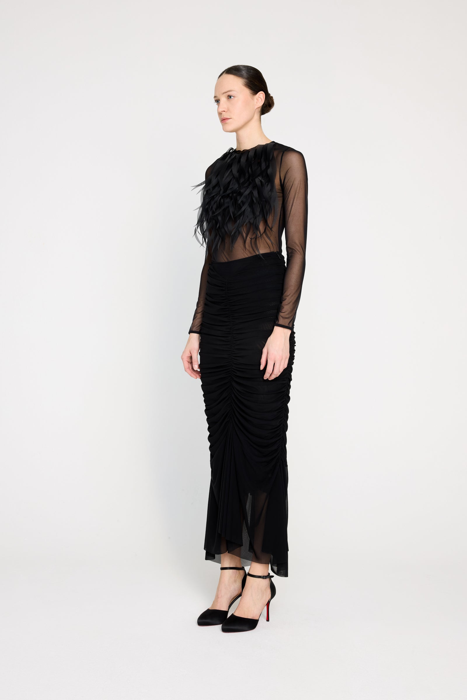 MESH JERSEY MERMAID SKIRT