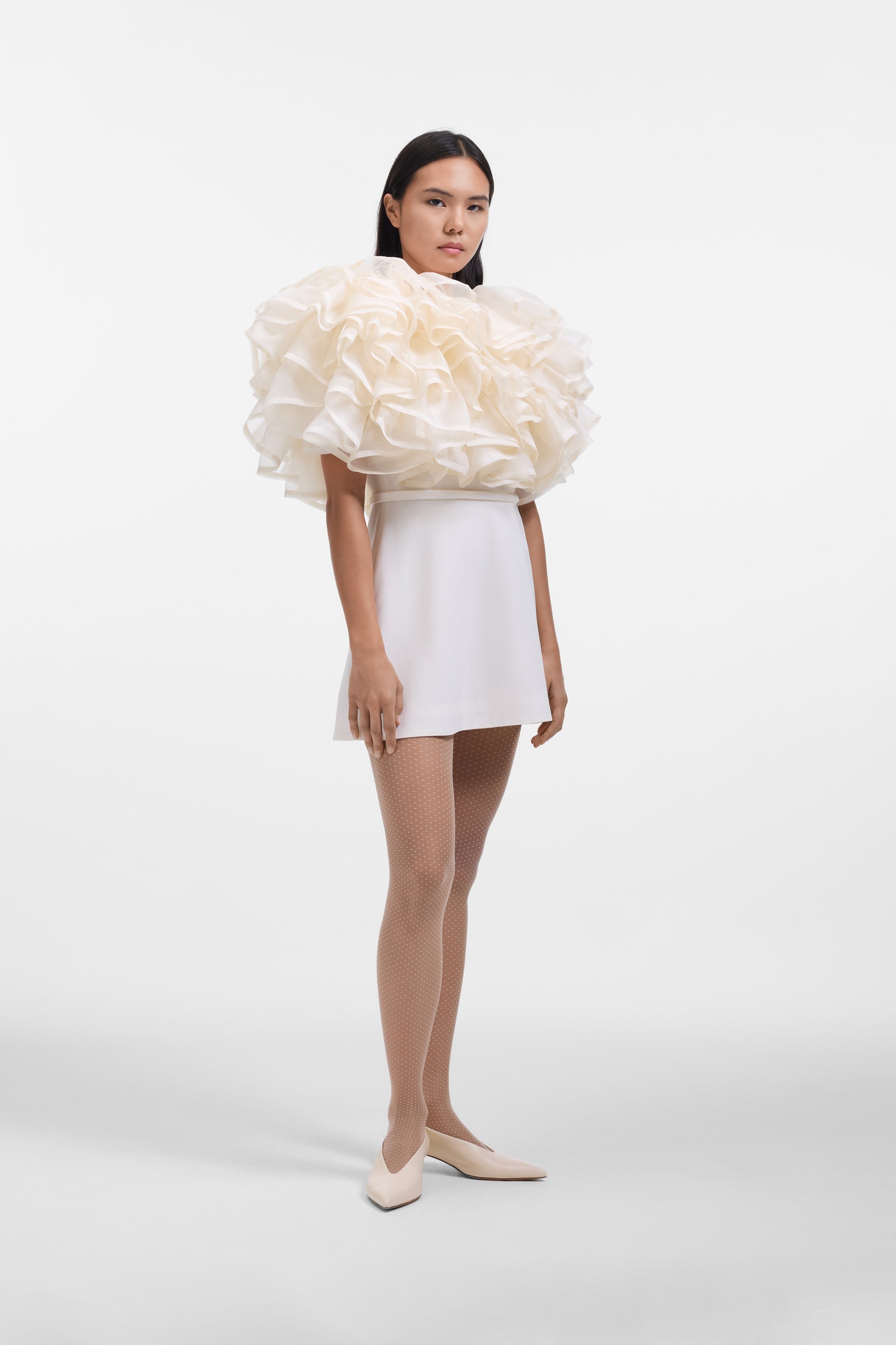 VOLANT ORGANZA MINI DRESS