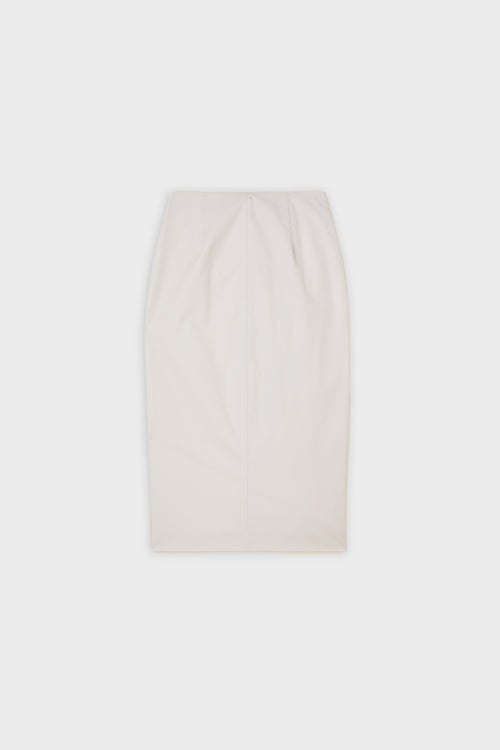 White skirt on a white background.