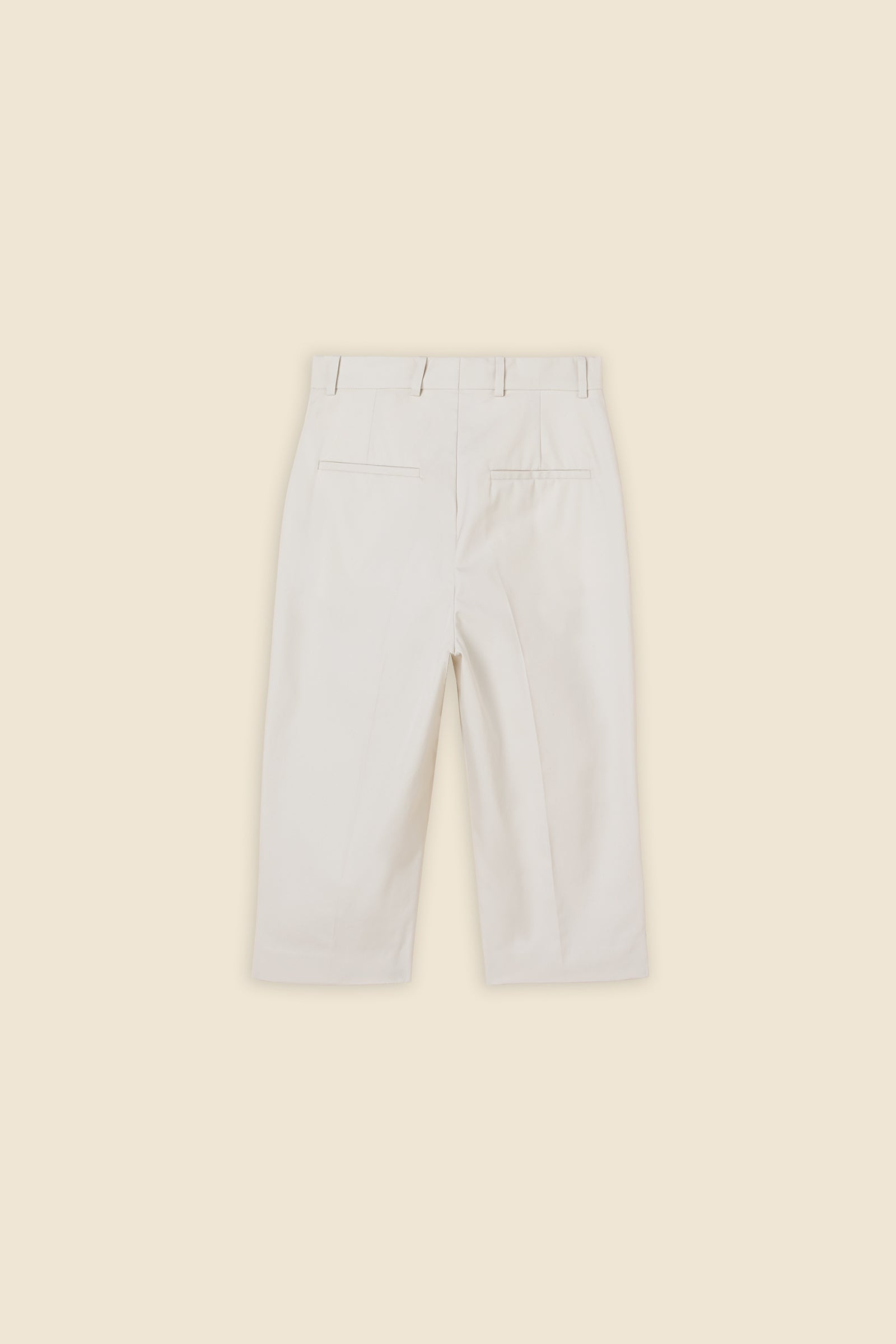 Crafted from gabardine, the high-waisted capri pants offer a tailored fit and timeless elegance
