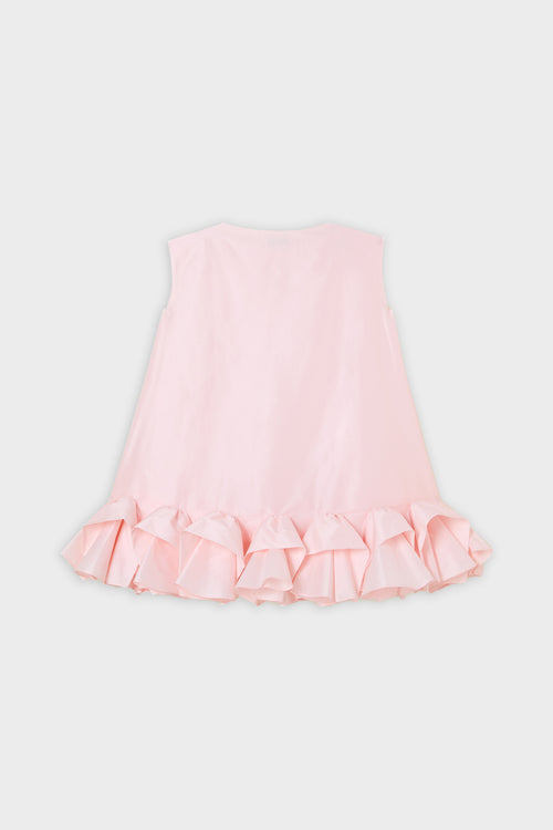 TUCK UP TAFFETA MINI DRESS