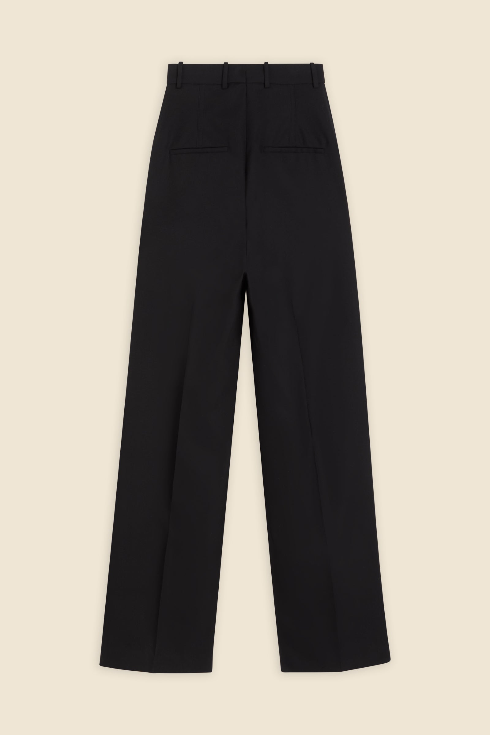 Crafted from wool, the super high waisted trousers offers a tailored fit and timeless elegance with a boning detail on the waist