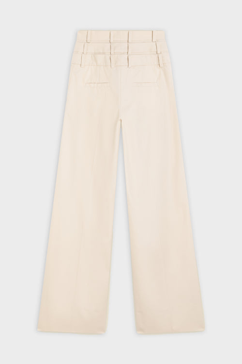 MULTI-LAYERED GABARDINE TROUSERS