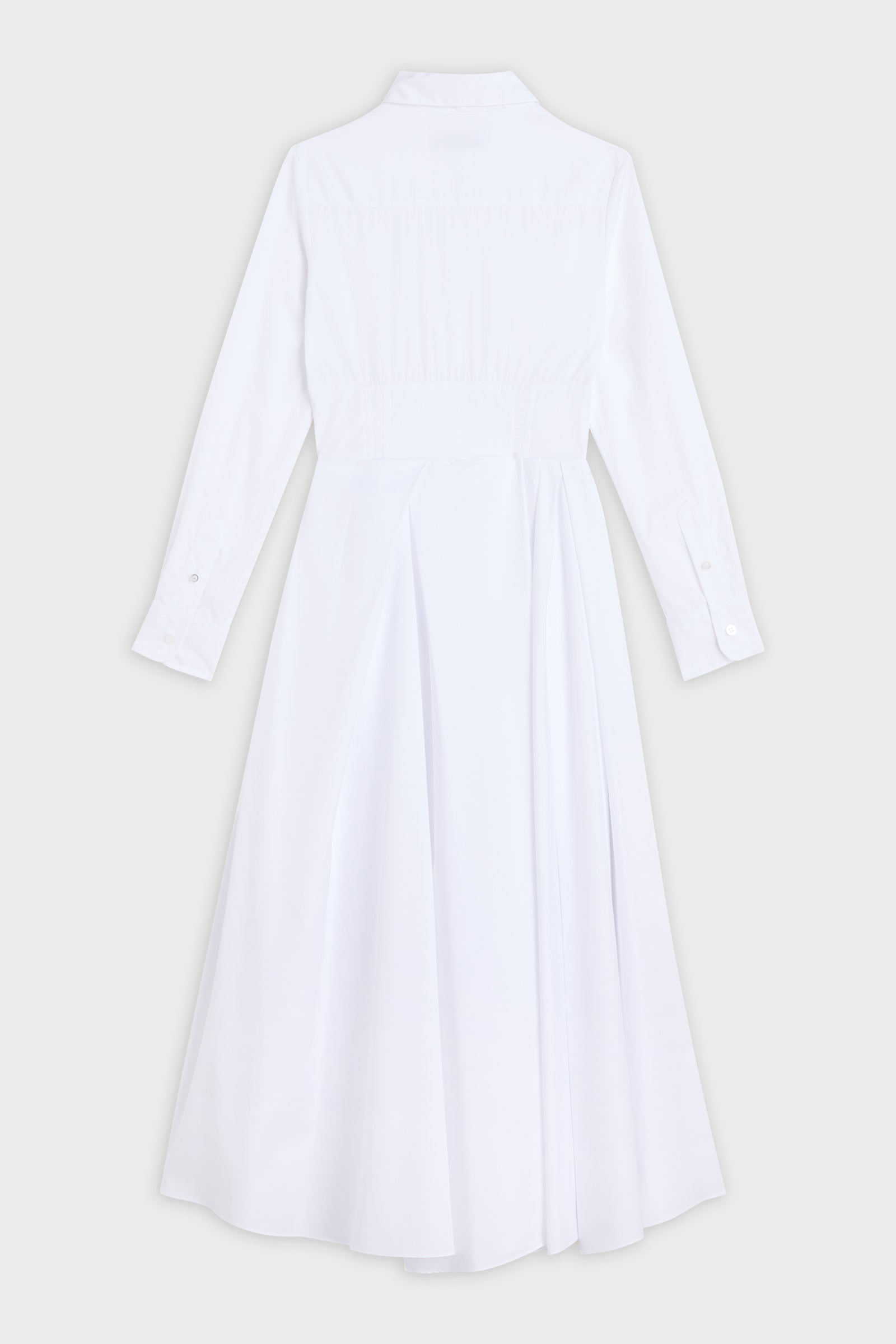 PLEATED POPLIN SHIRT DRESS