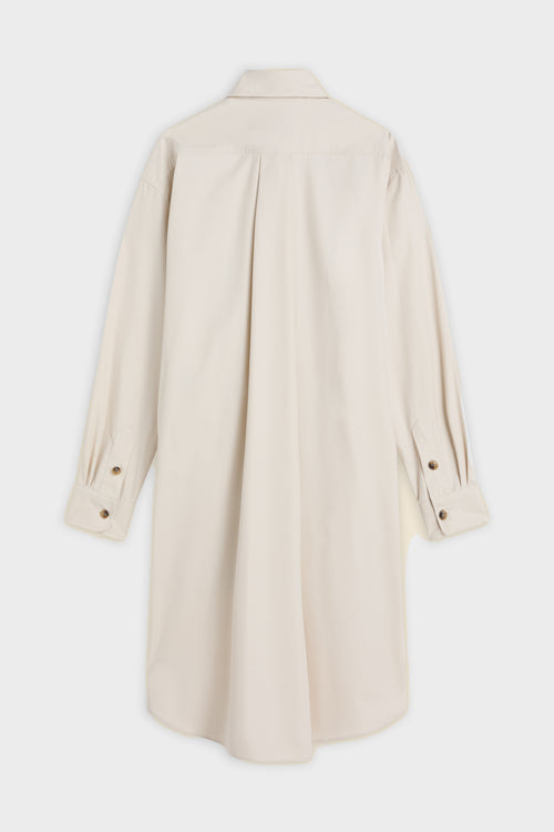 KNOTTED GABARDINE SHIRT DRESS