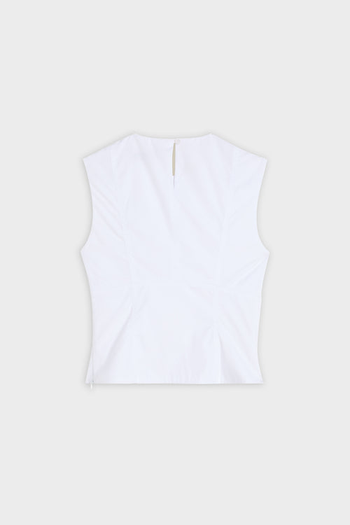 PLEATED POPLIN BLOUSE