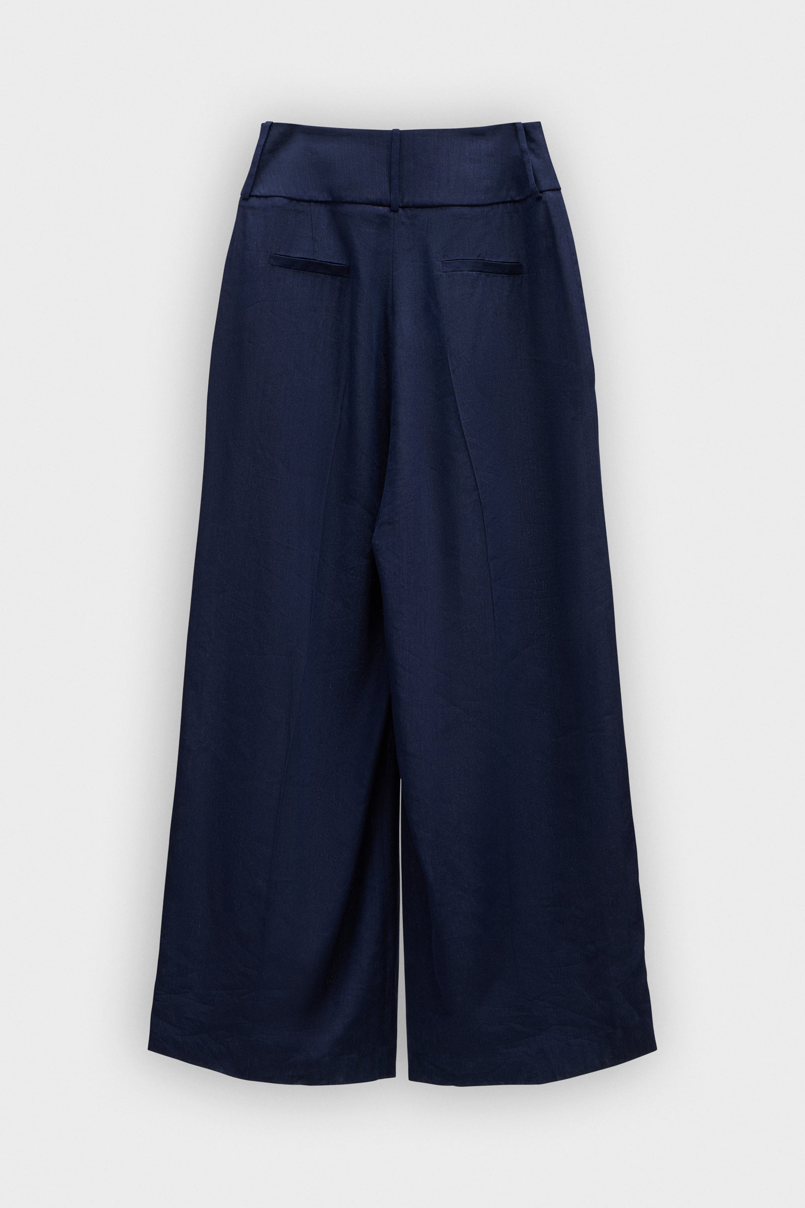 DRAGGED LINEN-SILK BLEND TROUSERS