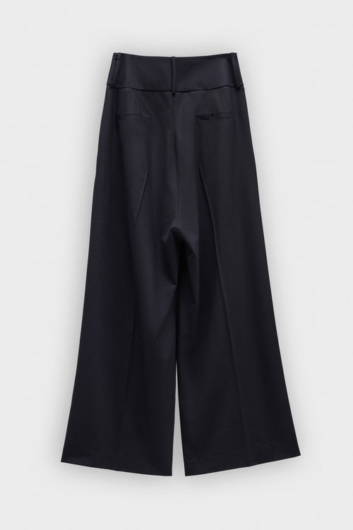 DRAGGED WOOL-BLEND TROUSERS