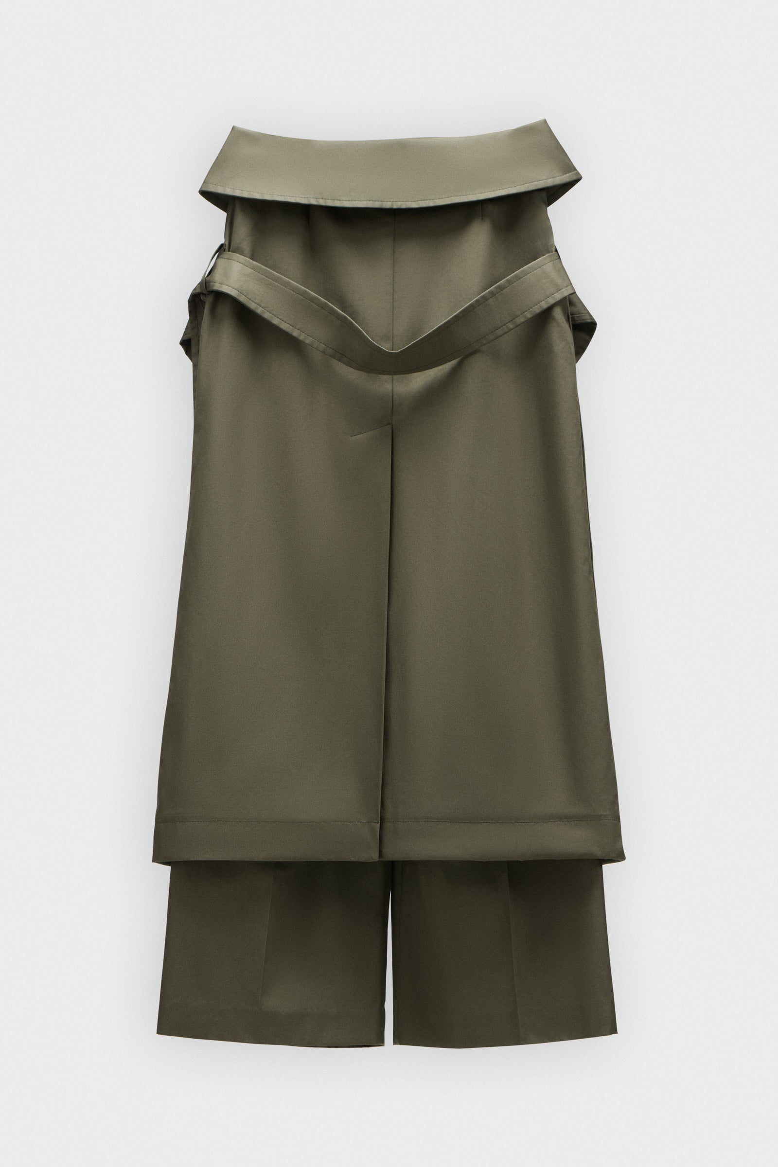 SLEEVE TIE GABARDINE WRAP TROUSERS