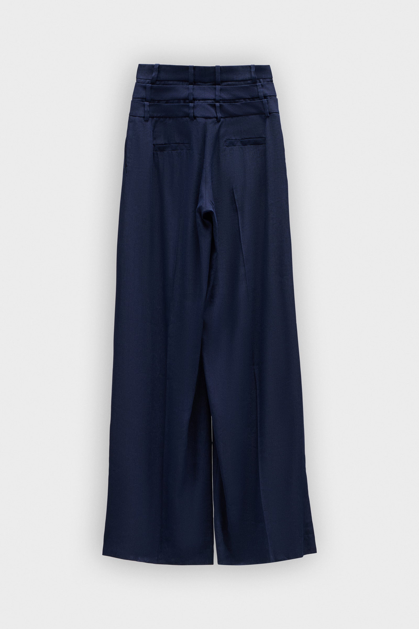 MULTI-LAYERED LINEN SILK BLEND TROUSERS