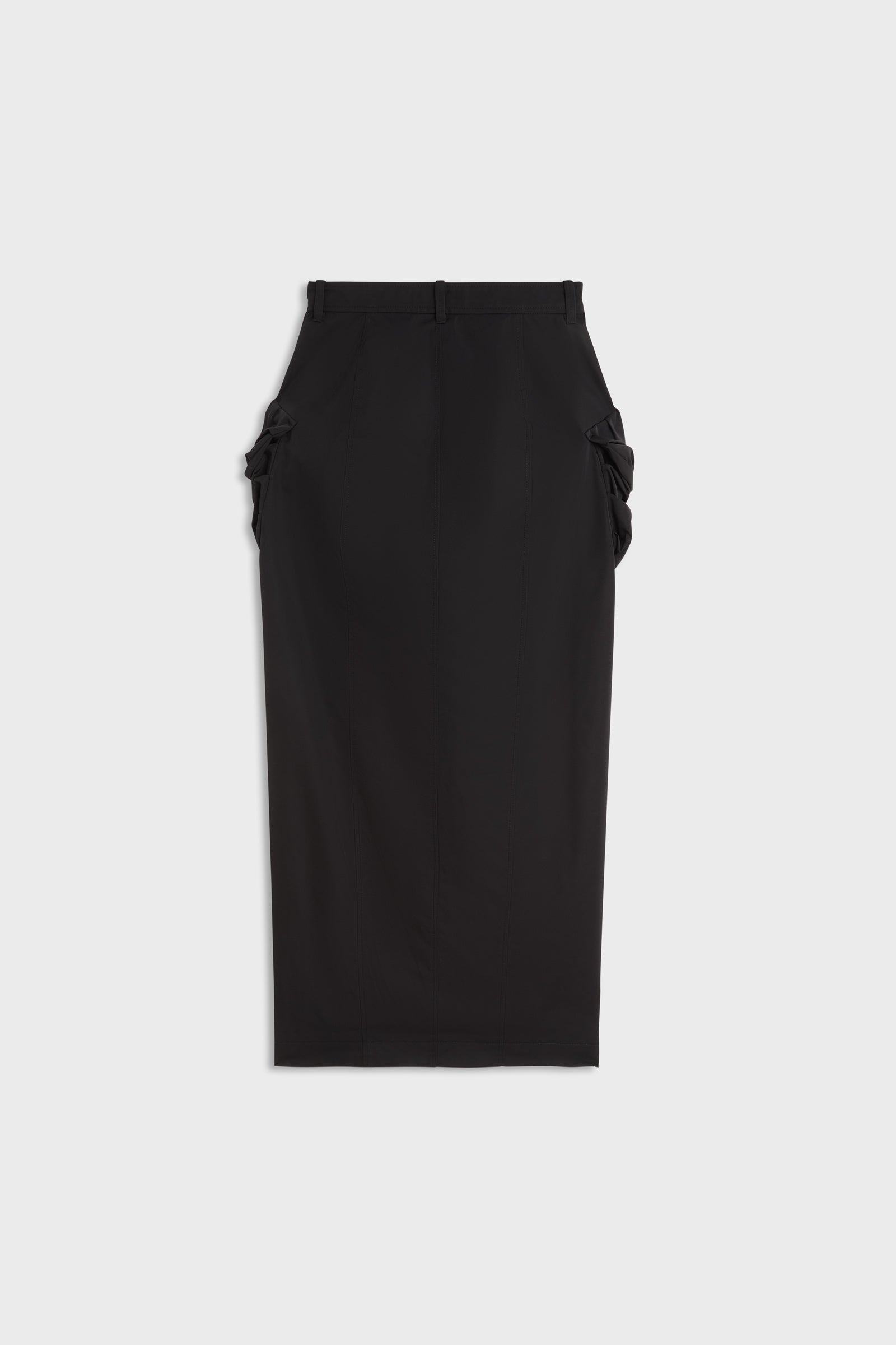 PLEATED POCKET MAXI PENCIL SKIRT