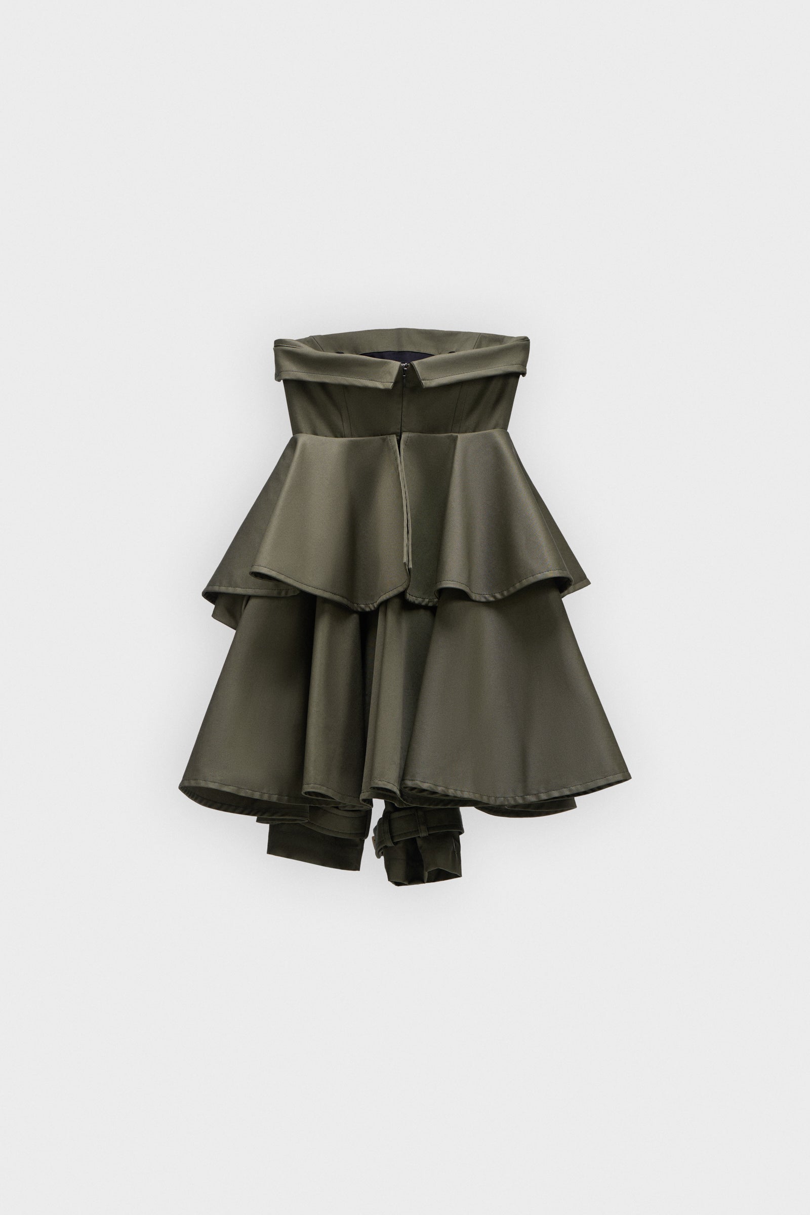 BOW DRAPE GABARDINE COCKTAIL DRESS