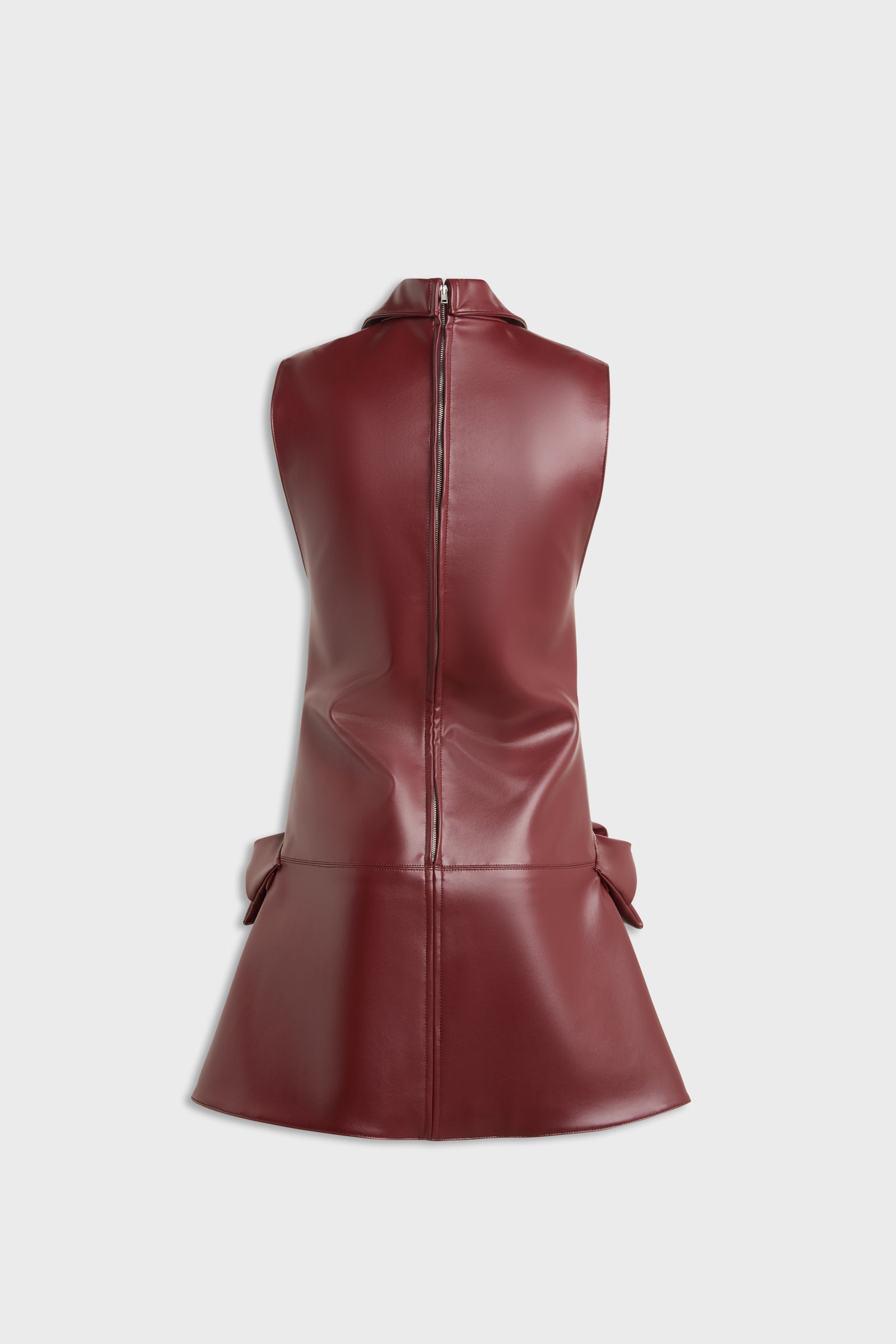 Leren mini-jurk met zakken