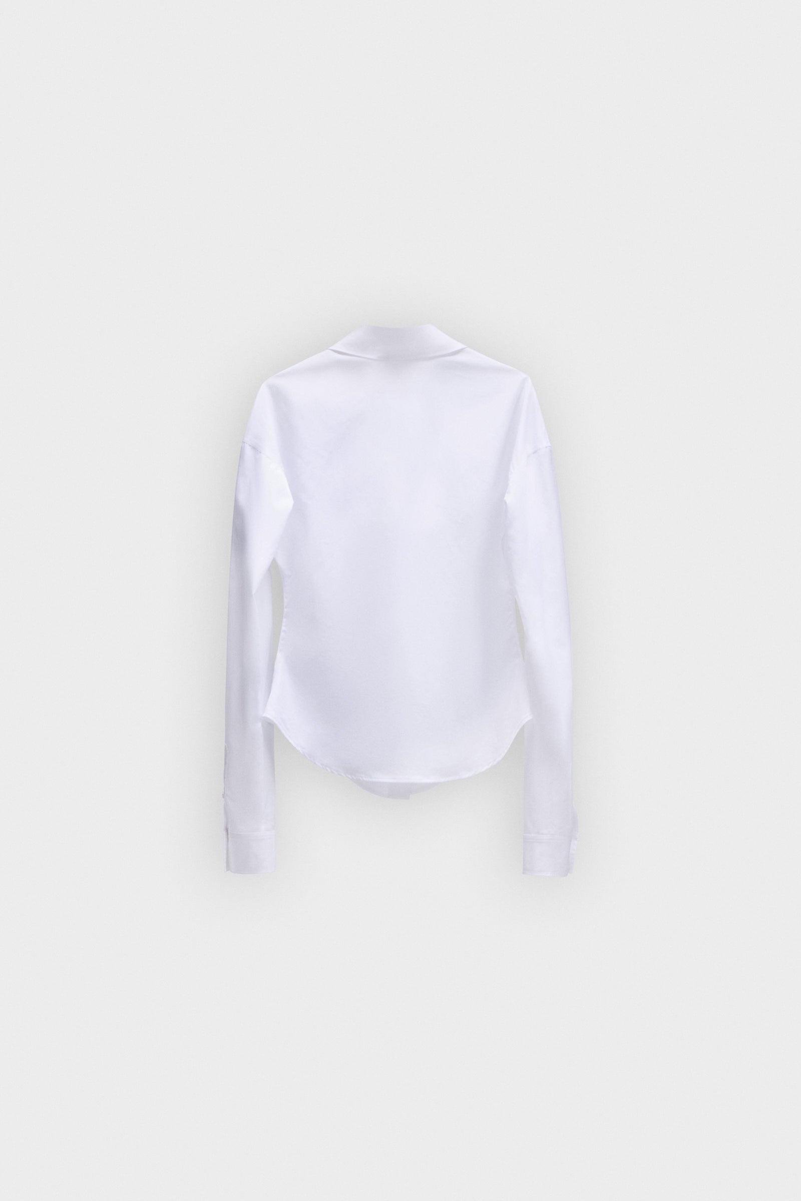 DRAGGED NECK POPLIN SHIRT