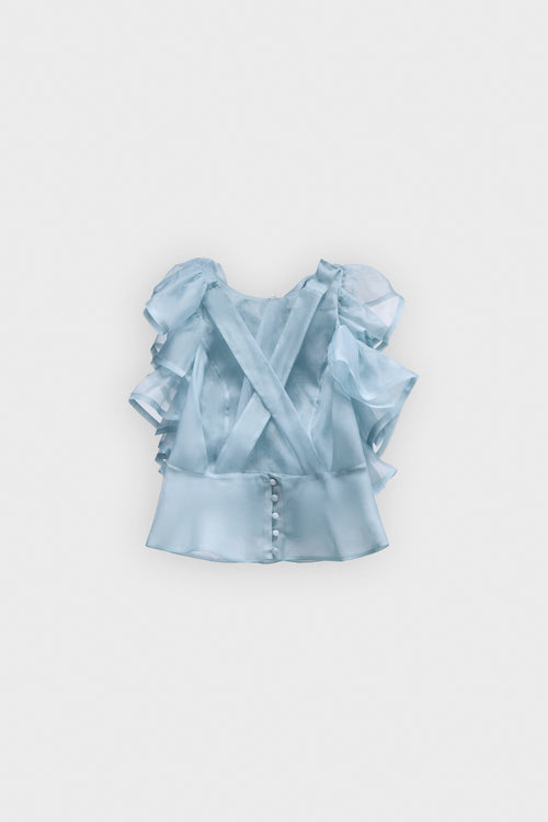 VOLANT JABOT ORGANZA TOP