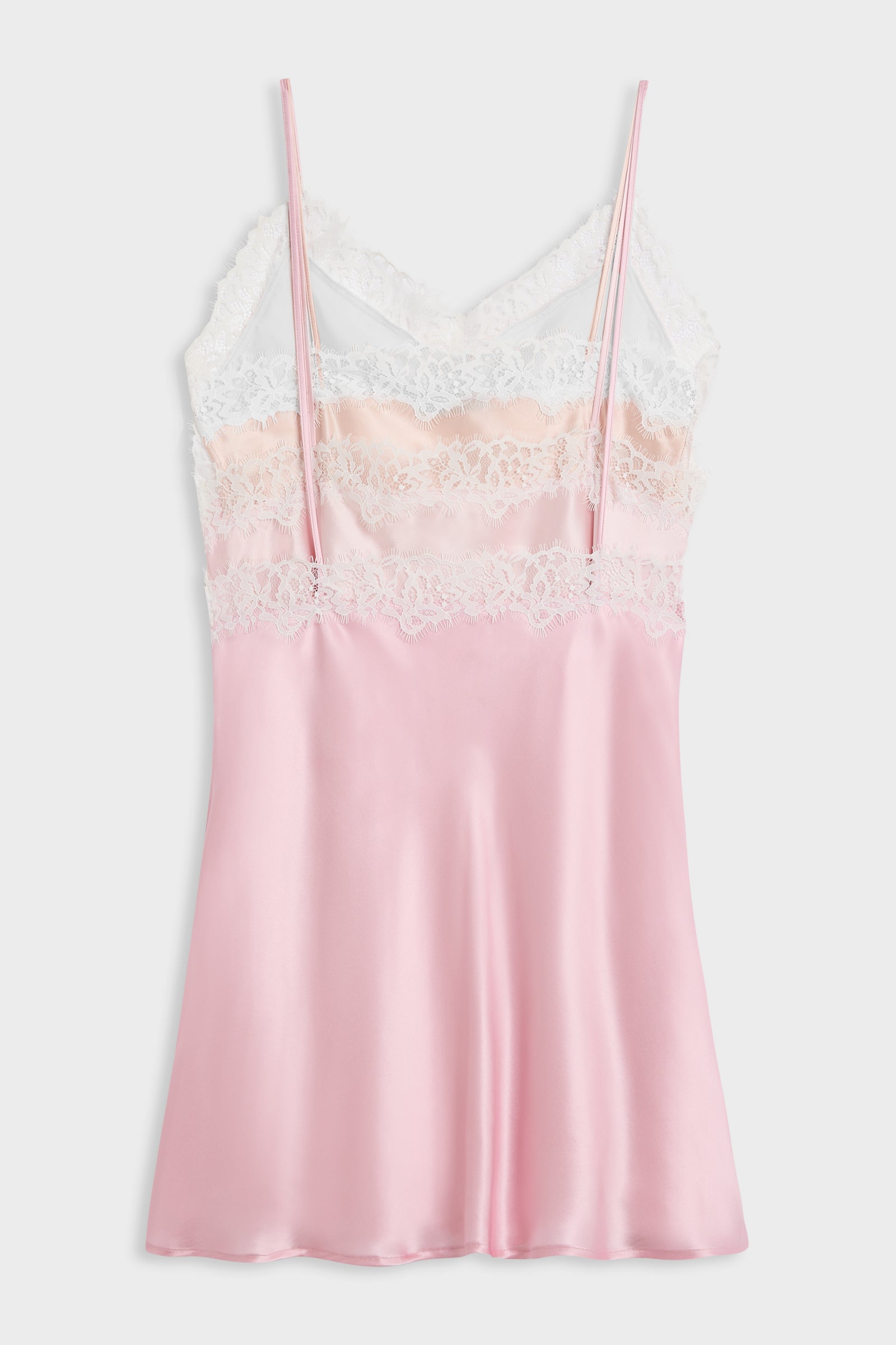 MULTI-LAYERED SILK LACE CAMI DRESS