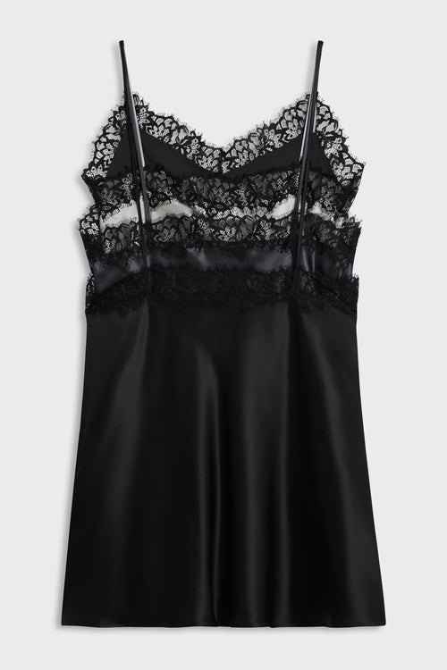 MULTI-LAYERED SILK LACE CAMI DRESS