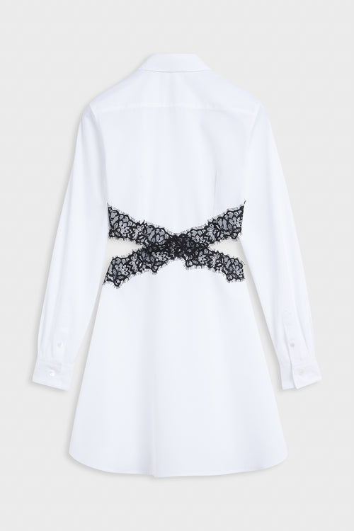 LACE CUT OUT SHIRT DRESS