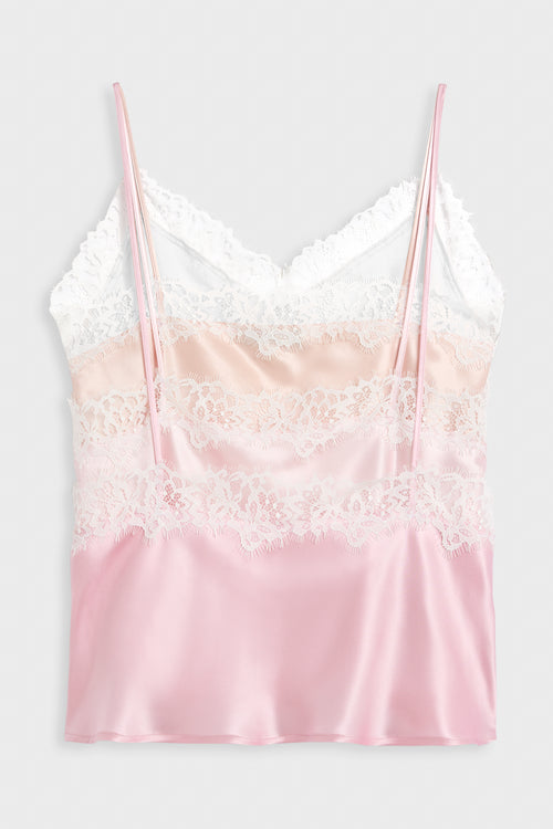 MULTI-LAYERED SILK LACE CAMI