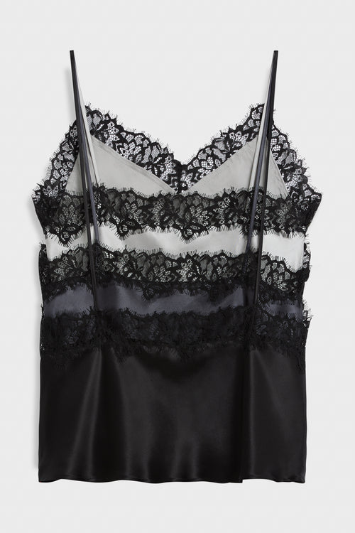 MULTI-LAYERED SILK LACE CAMI