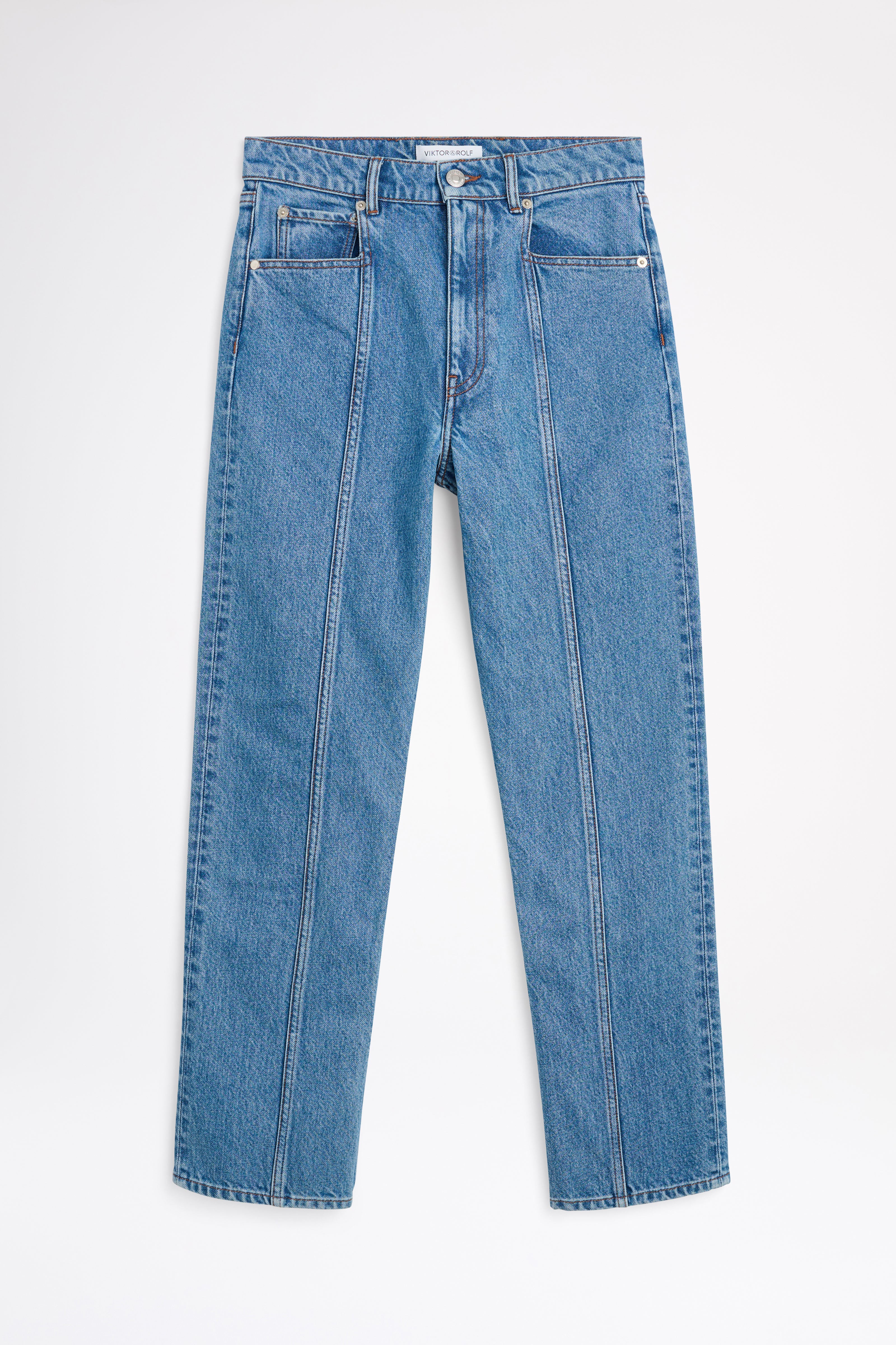 Blue jeans on a white background