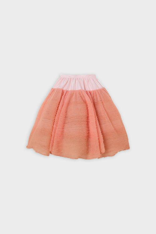 Pink skirt on a white background.