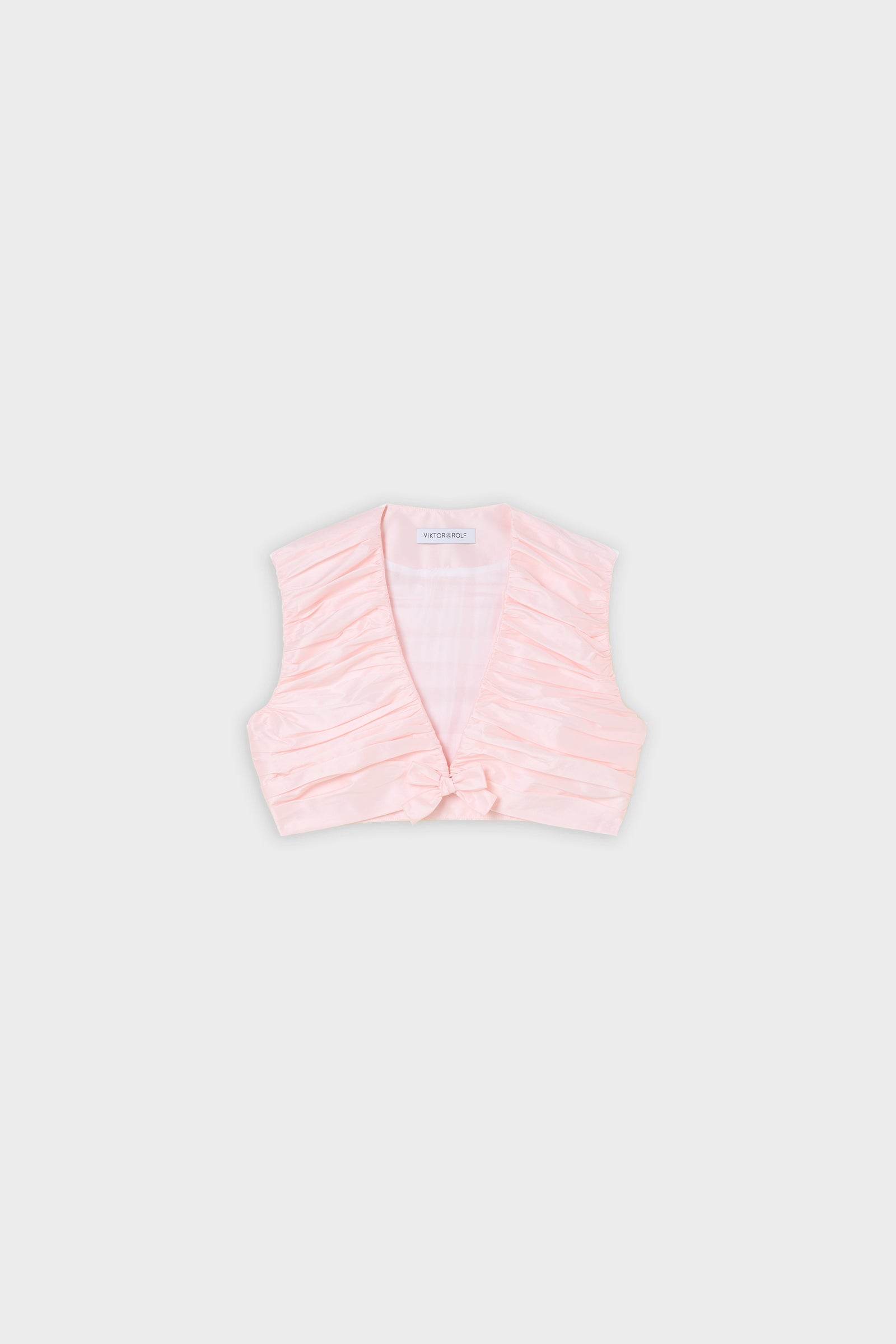 PLEATED TAFFETA CROPPED TOP