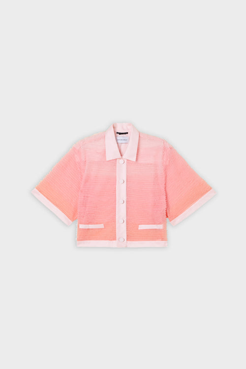 BLOUSE MET RUCHES VAN TULE