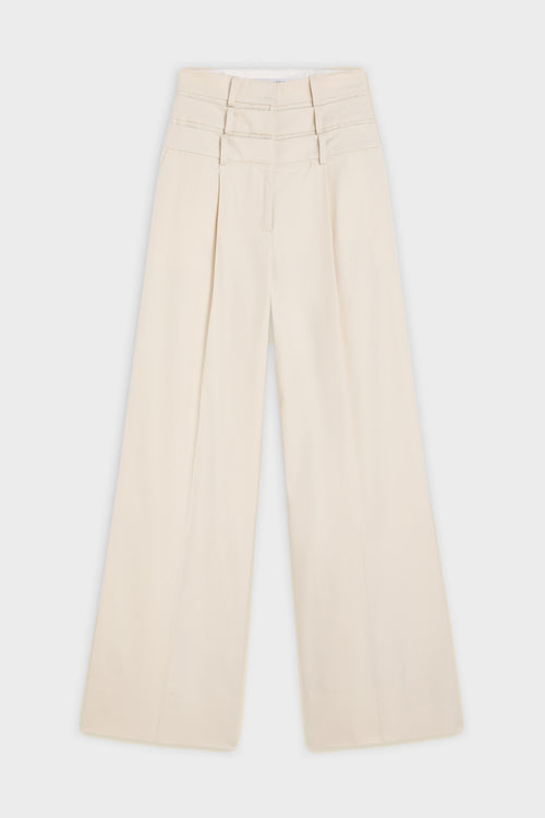 MULTI-LAYERED GABARDINE TROUSERS