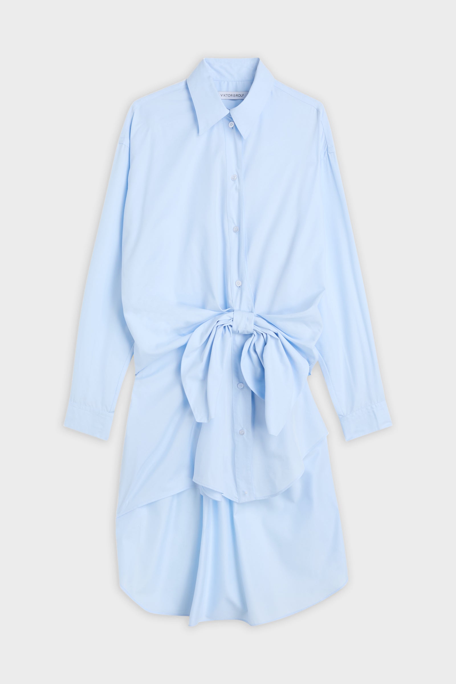 KNOTTED POPLIN SHIRT DRESS