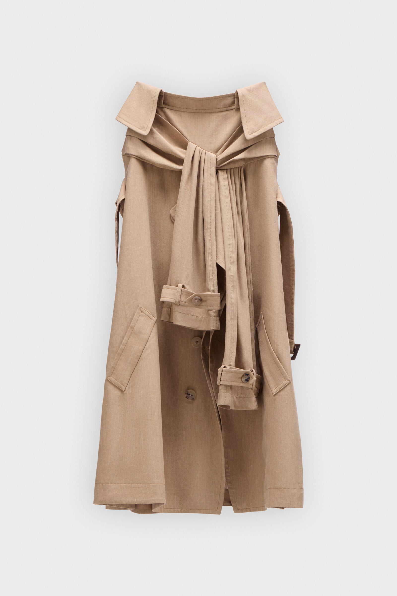 MIDIROK MET GEKNOOPTE MOUWEN