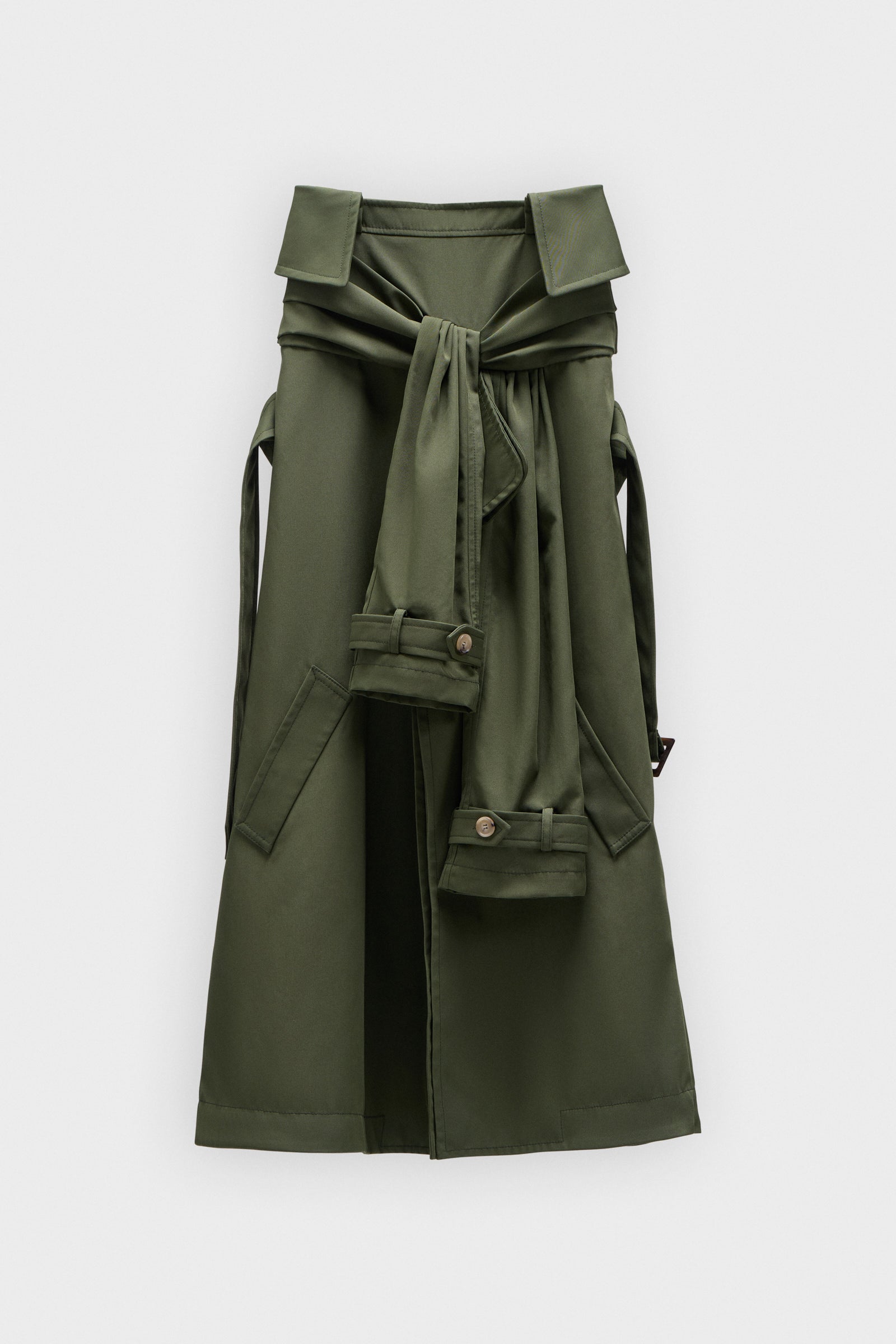 MIDIROK MET GEKNOOPTE MOUWEN
