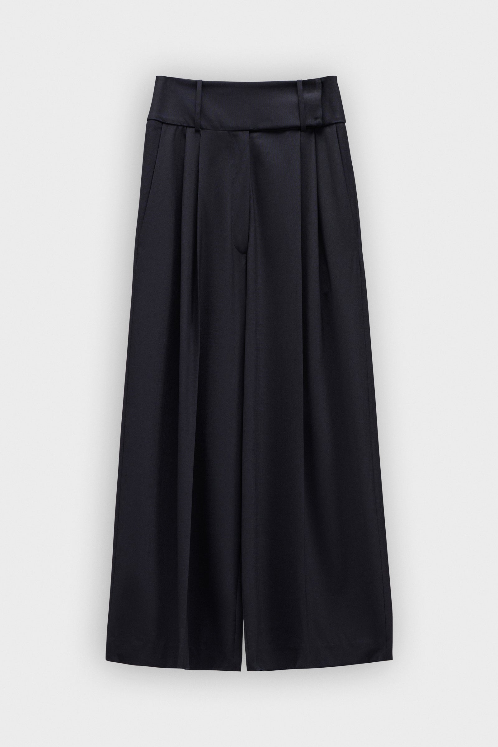 DRAGGED WOOL-BLEND TROUSERS