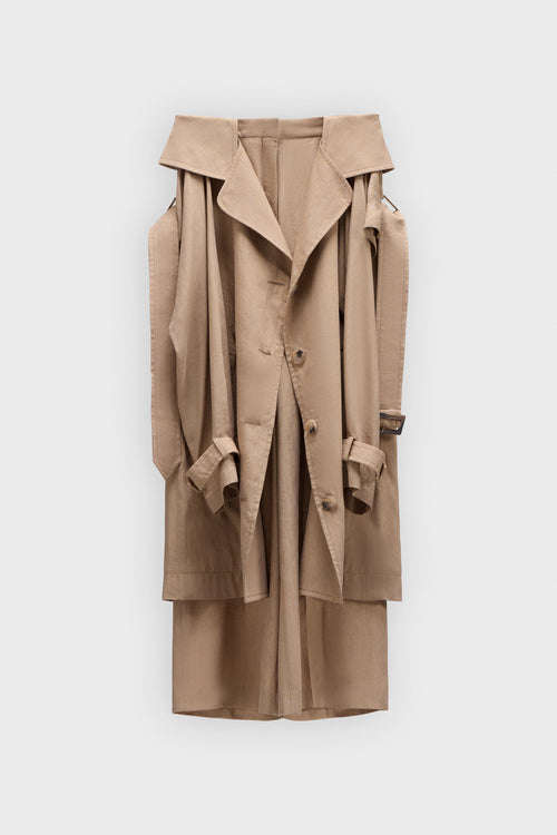 SLEEVE TIE LINEN-SILK BLEND WRAP TROUSERS