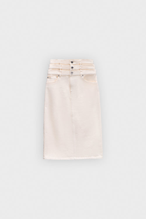 MULTI-LAYERED DENIM SKIRT