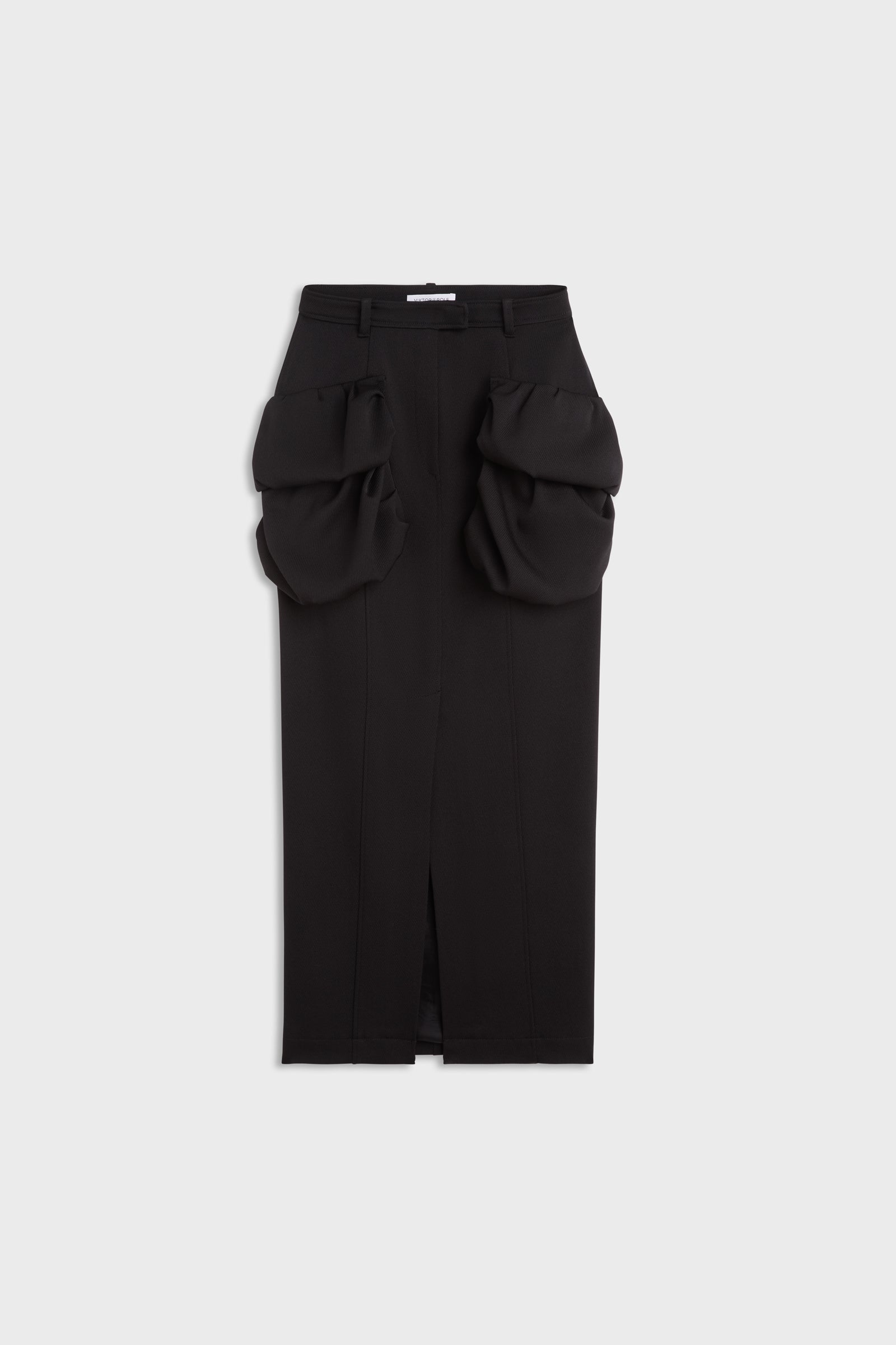 PLEATED POCKET MAXI PENCIL SKIRT