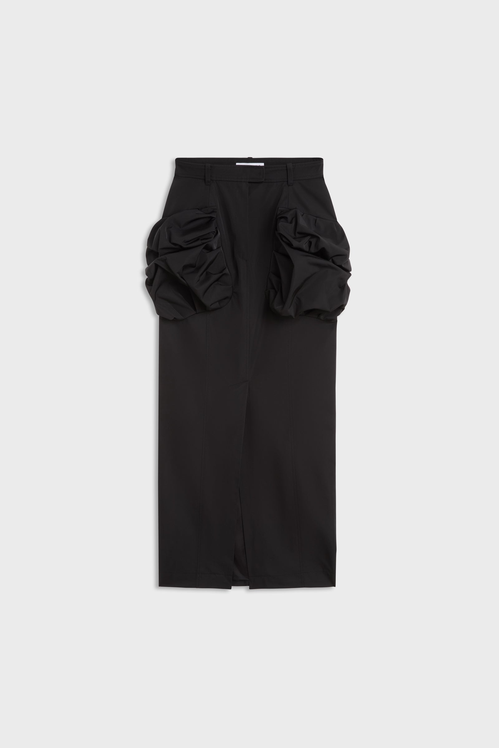 PLEATED POCKET MAXI PENCIL SKIRT