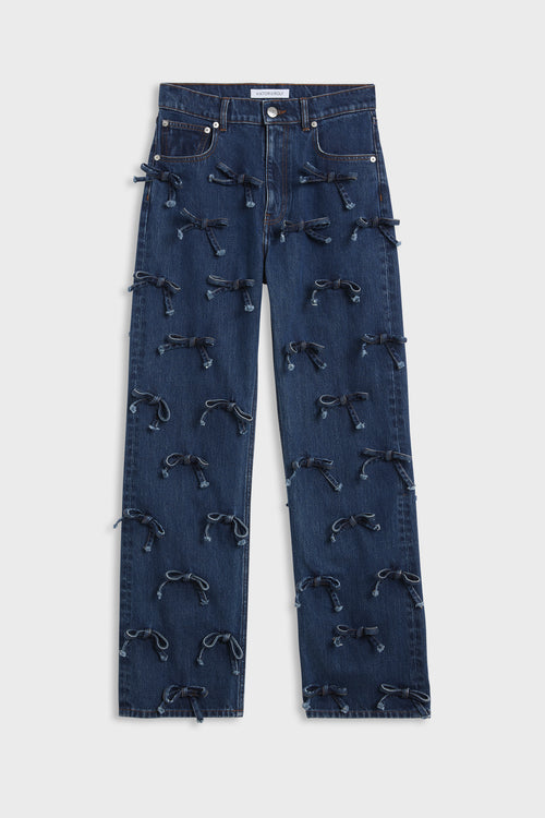 BOW DENIM TROUSERS