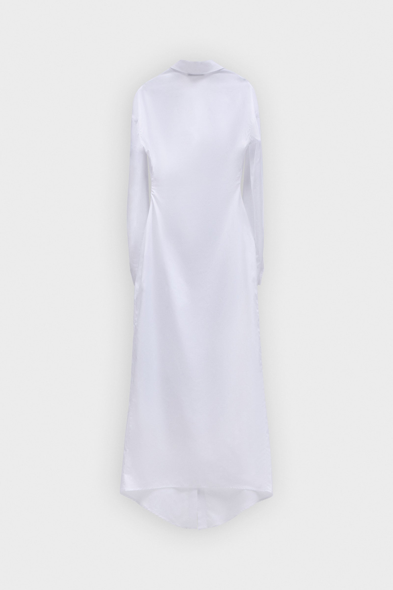 DRAGGED NECKLINE POPLIN SHIRT DRESS