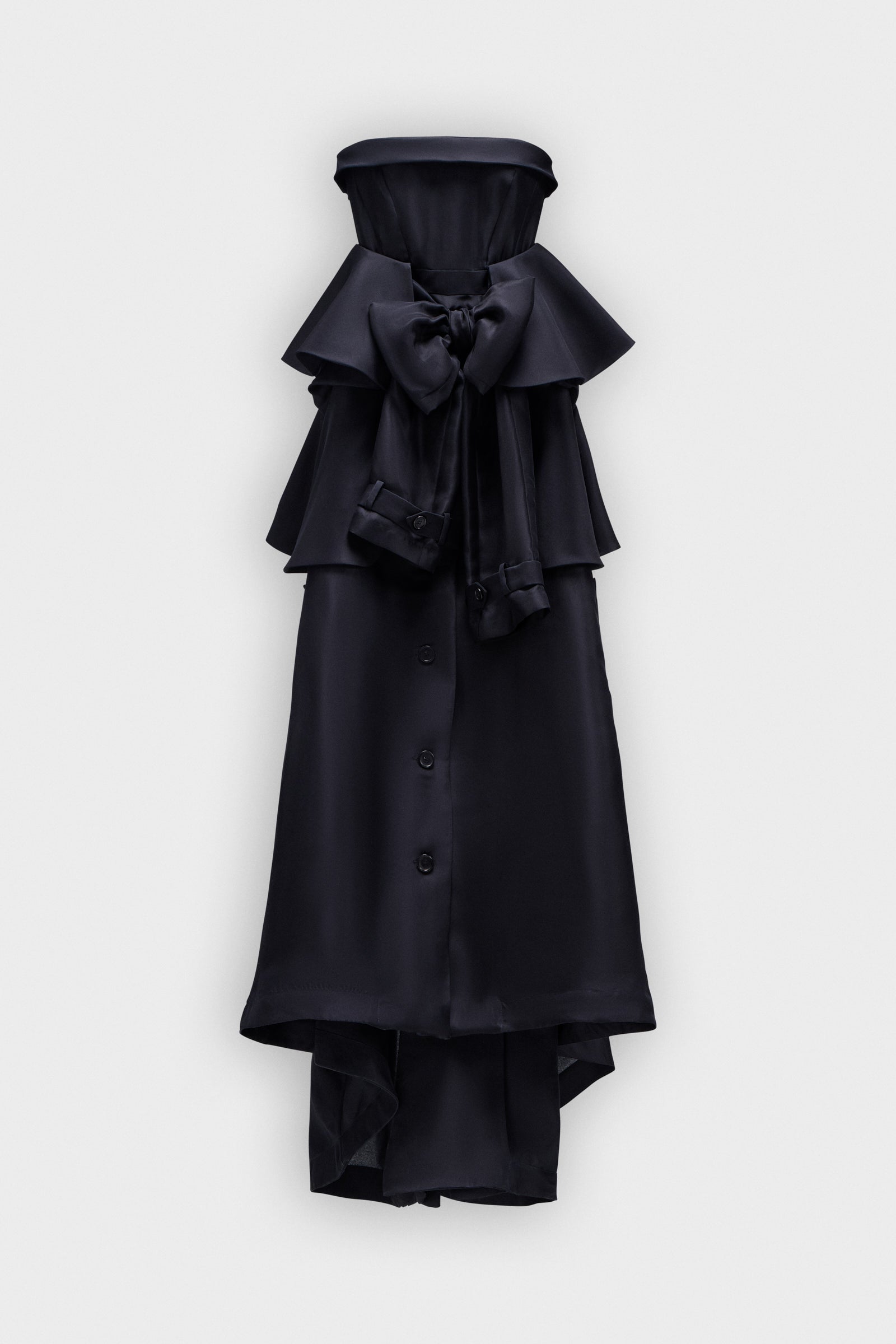 BOW DRAPE GAZAR BALL GOWN