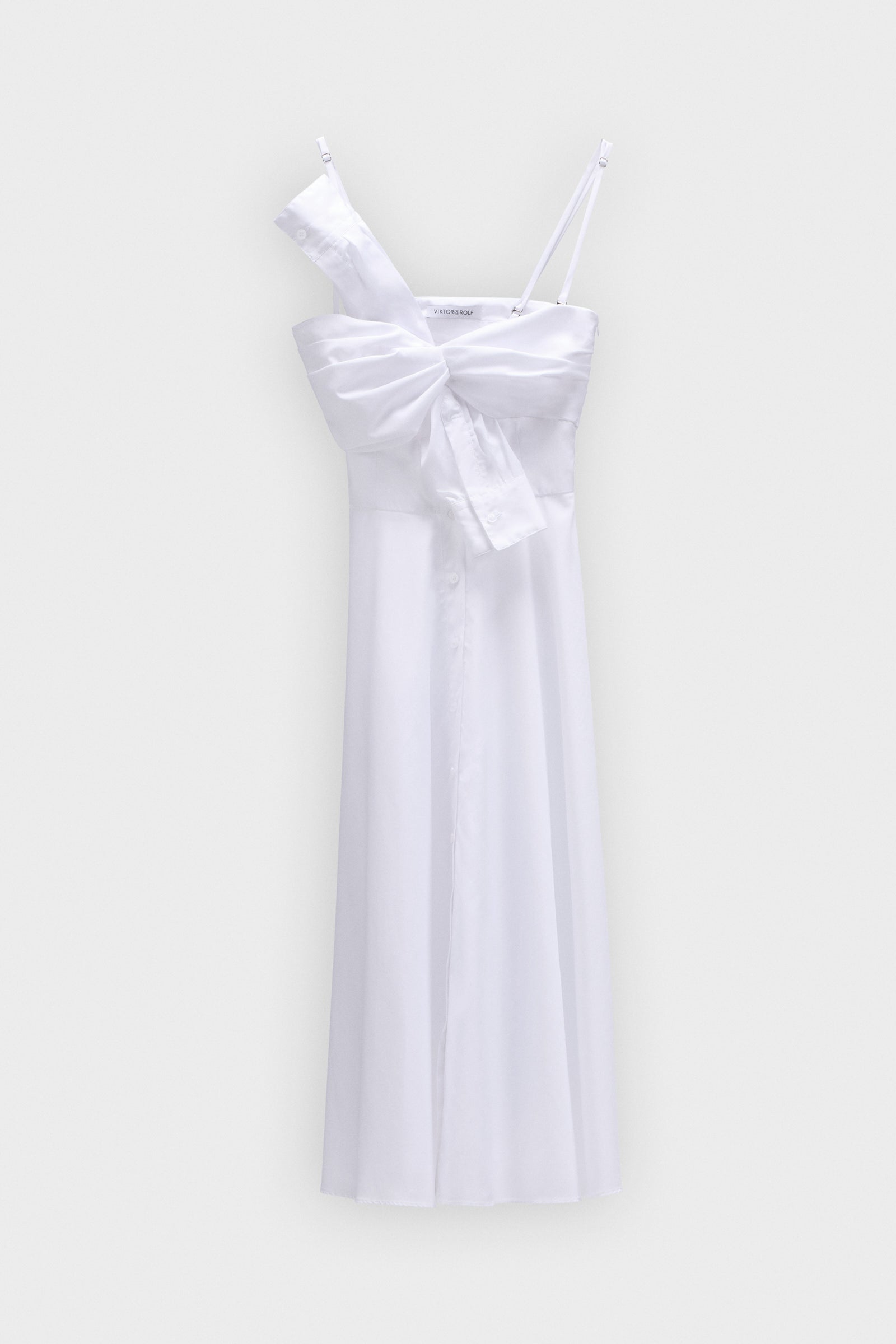 SLEEVE TIE POPLIN DRESS