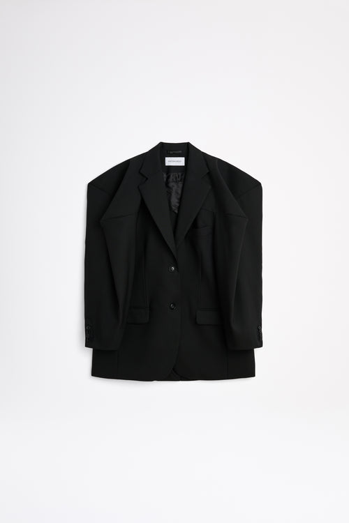 Black square blazer.