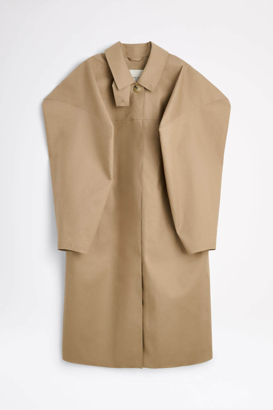 Beige sleeveless coat on a white background