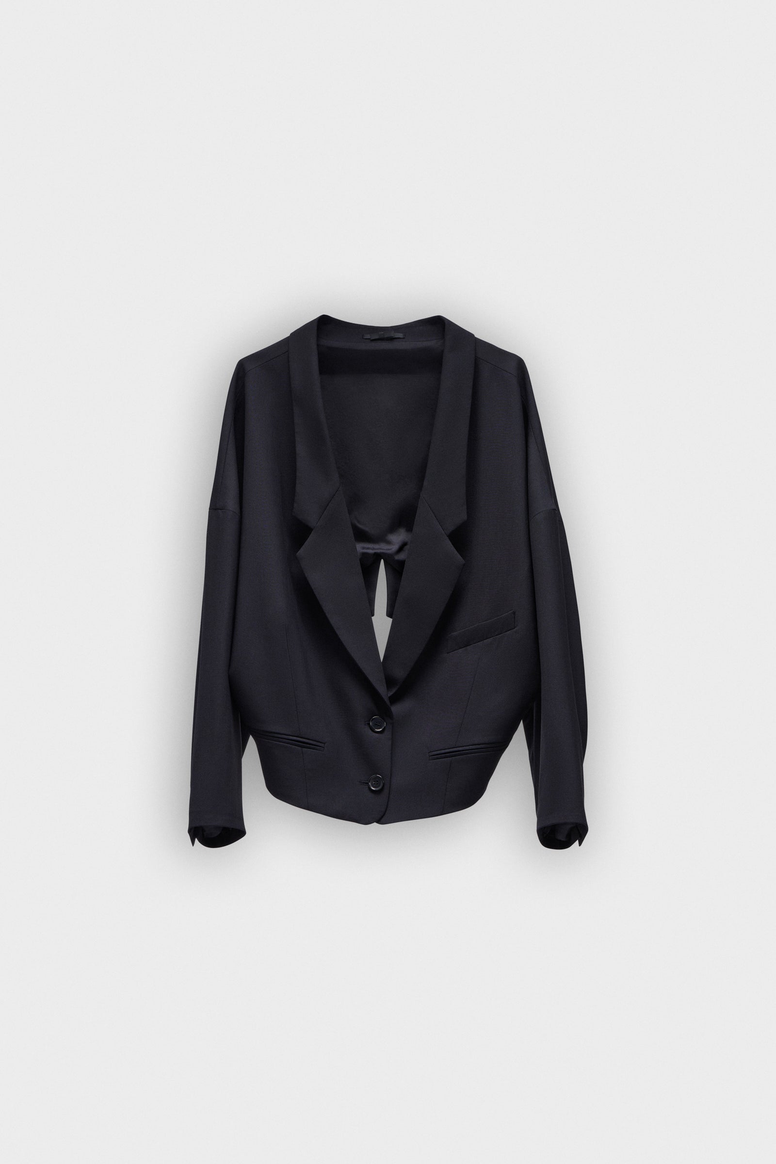 DRAGGED WOOL-BLEND BLAZER