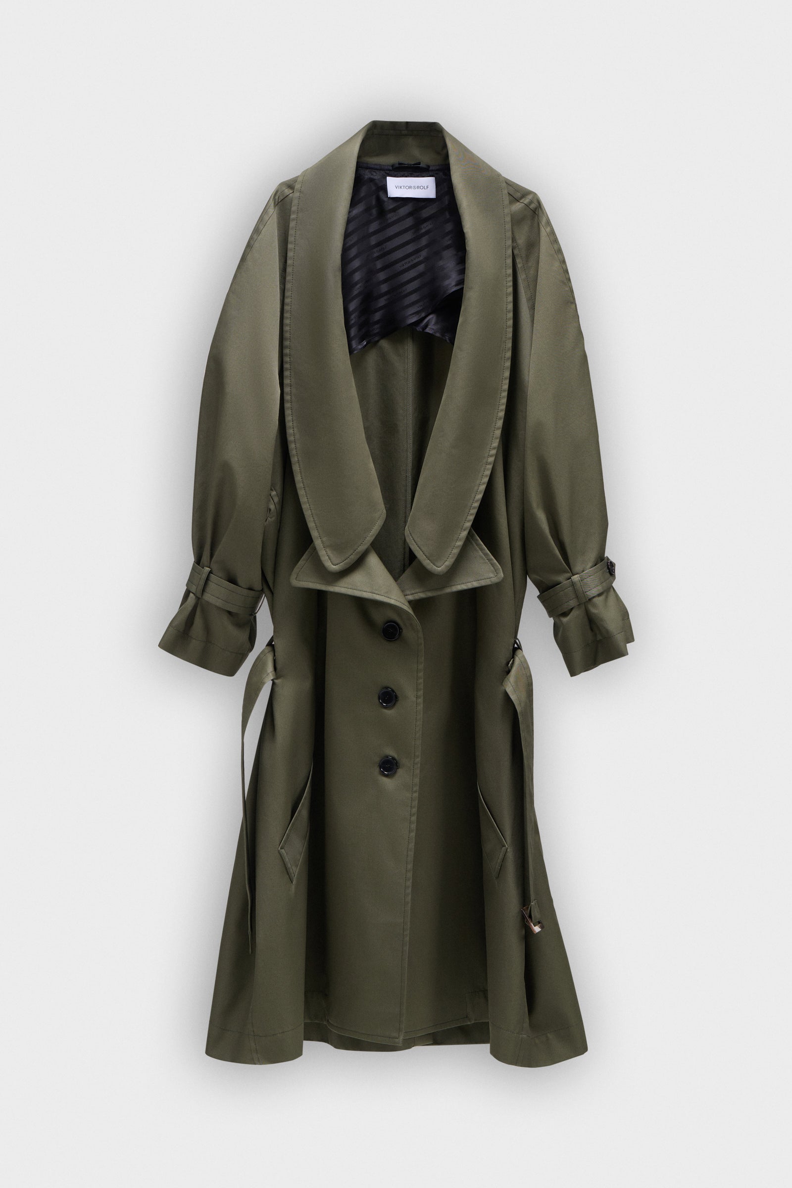 DRAGGED GABARDINE TRENCHCOAT