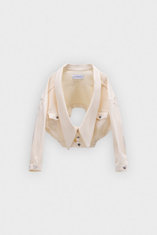 DENIM DRAGGED JACKET