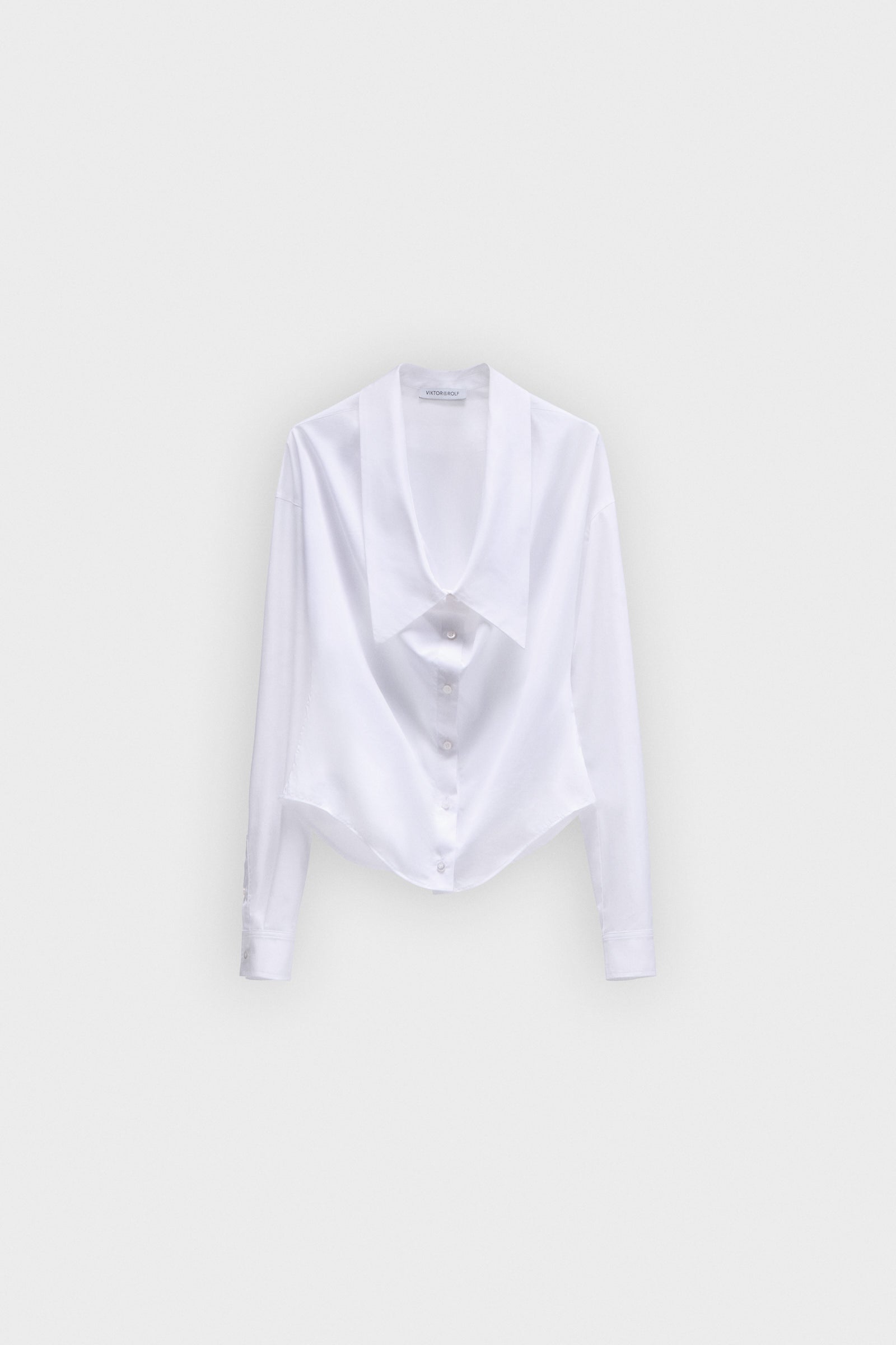DRAGGED NECK POPLIN SHIRT
